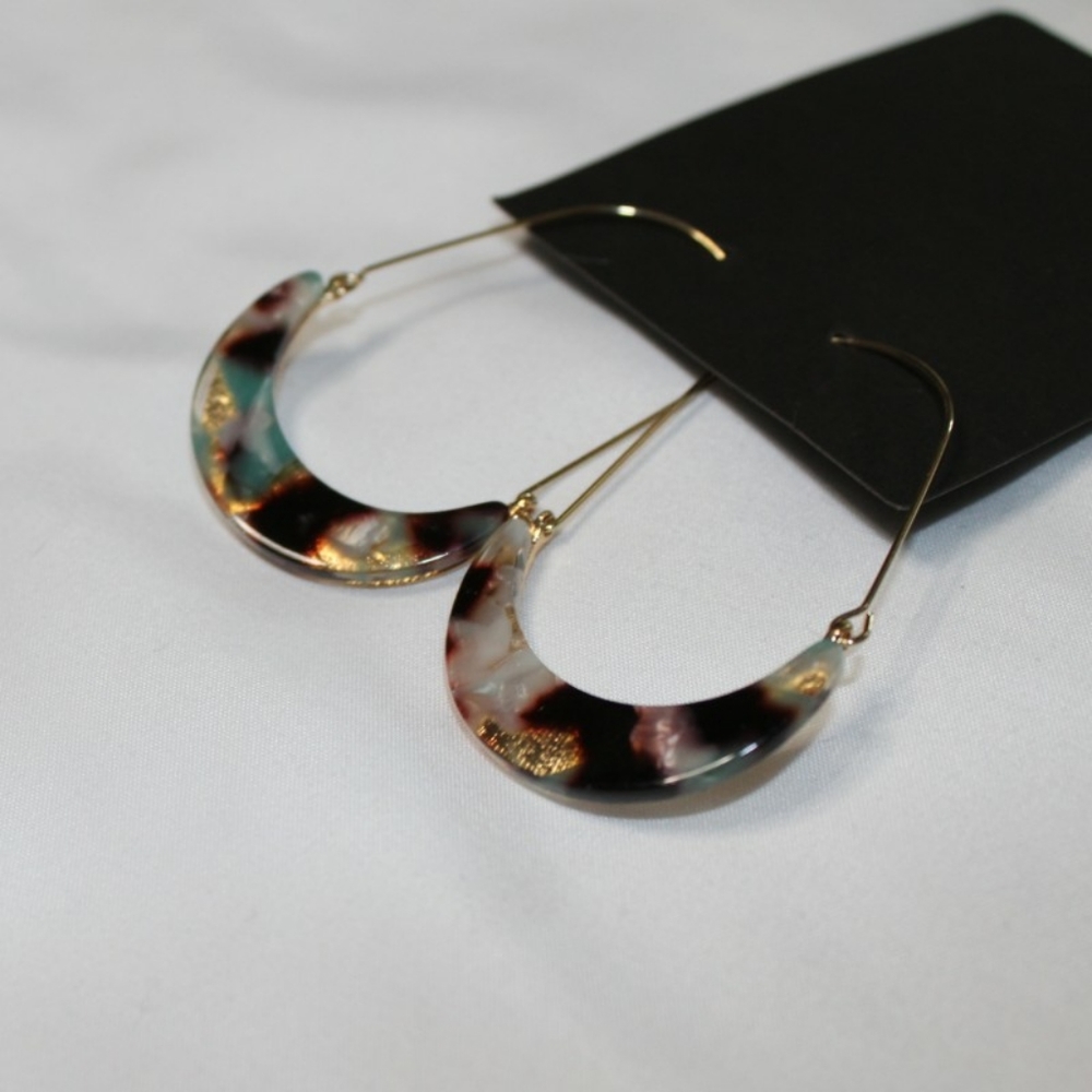 Galaxy Acrylic Half Moon Earrings